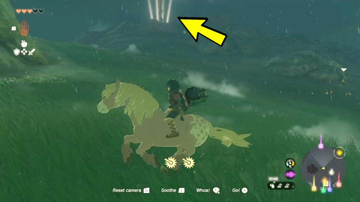 Skyview Tower is easily recognizable from a distance even at night or in unfavorable weather conditions - Zelda TotK: Skyview Tower Map - Secrets and Collectibles - Zelda Tears of the Kingdom Guide