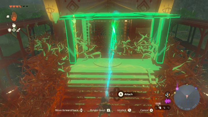 The entrance to this tower will be obscured by thorny plants - Zelda TotK: Skyview Tower Map - Secrets and Collectibles - Zelda Tears of the Kingdom Guide