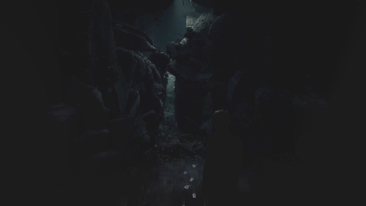 After entering the cave, you must squeeze between the rocks - The Medium: Journey to the hotel - walkthrough - Walkthrough - The Medium Guide