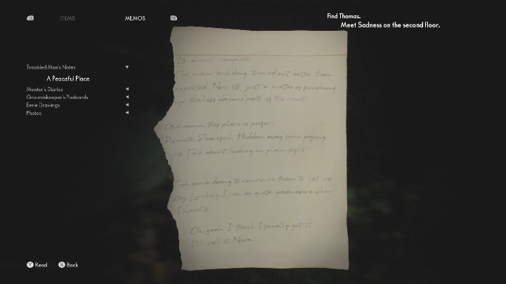 To get it you simply have to examine the document box lying under the window - The Medium: Notes from a troubled man - list - Secrets and Collectibles - The Medium Guide