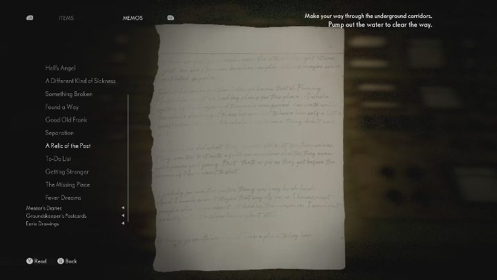 You will find this note from a troubled man in the control room, to the left of the device - The Medium: Notes from a troubled man - list - Secrets and Collectibles - The Medium Guide
