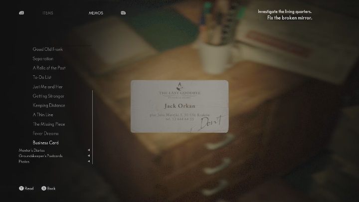 You will find this note from a troubled man in the room, on the desk - The Medium: Notes from a troubled man - list - Secrets and Collectibles - The Medium Guide