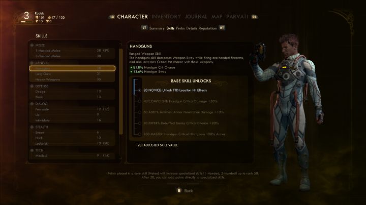 Skills are divided into several categories. - Character development, perks and abilities in The Outer Worlds - Basics - The Outer Worlds Guide