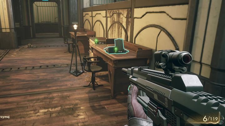 The book is located on the first floor, which can be reached by stairs from the hall with specimens of local species - The Frightened Engineer | The Outer Worlds Companion quest - Emerald Vale - The Outer Worlds Guide