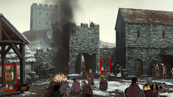 Then, use the clue regarding Tom’s job on the damaged wall to the right of the entrance to the tower and use the clue about the damaged wall on Tom - Chapter Three - The Conspiracy - Book One: From the Ashes - The Pillars of the Earth Game Guide