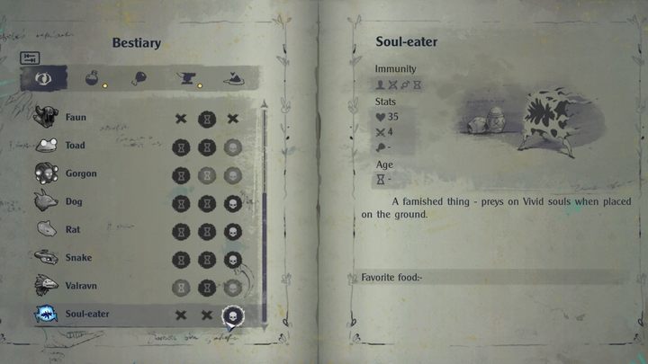 Soul Eater are monsters that live in the maze in the north of the Wasteland - The Serpent Rogue: Bestiary - all pages - Followers and Monsters - The Serpent Rogue Guide