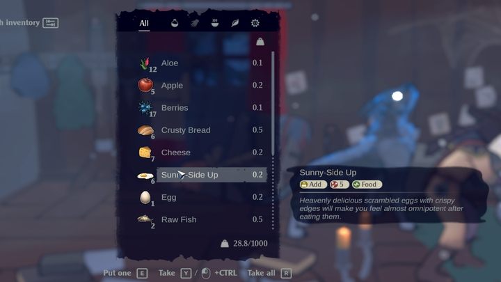 To restore hunger, you need to eat a dish - The Serpent Rogue: Hunger bar and food - Basics - The Serpent Rogue Guide