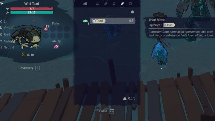 The Toads can be found in the Swamp - The Serpent Rogue: Ingredients for brewing potions - list - Potions - The Serpent Rogue Guide