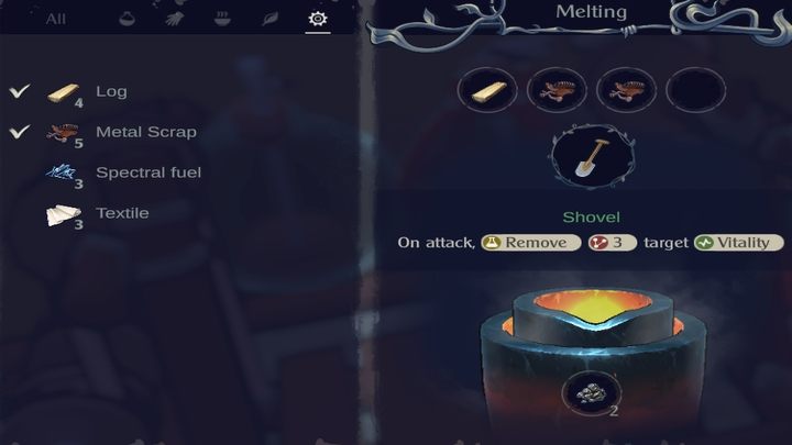 Shovel: 2x Metal Scraps + Log - The Serpent Rogue: Tool and weapon recipes and descriptions - Tools - The Serpent Rogue Guide