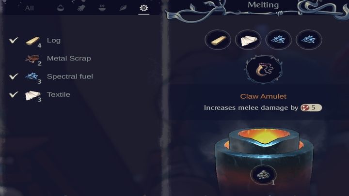 Recipe: 1x Log + 1x Textile + 2x Spectral Fuel - The Serpent Rogue: Tool and weapon recipes and descriptions - Tools - The Serpent Rogue Guide