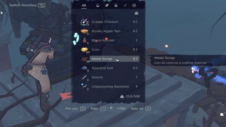 Metal Scraps can be obtained from people and skeletons by stealing or killing them, just like textiles - The Serpent Rogue: List of crafting materials - Tools - The Serpent Rogue Guide
