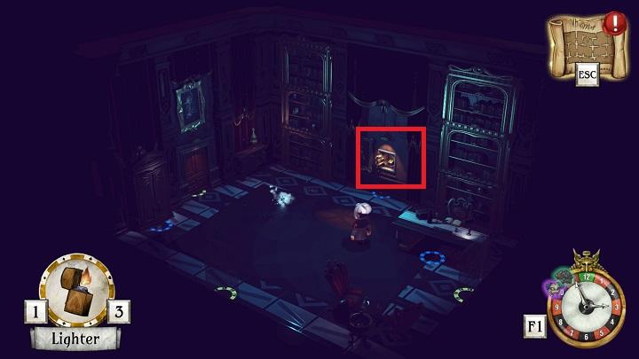 You will find a safe behind the exposed picture - Acquire the lighter | Greyson Grayson & Redd Rockridge - Greyson Grayson & Redd Rockridge - The Sexy Brutale Game Guide