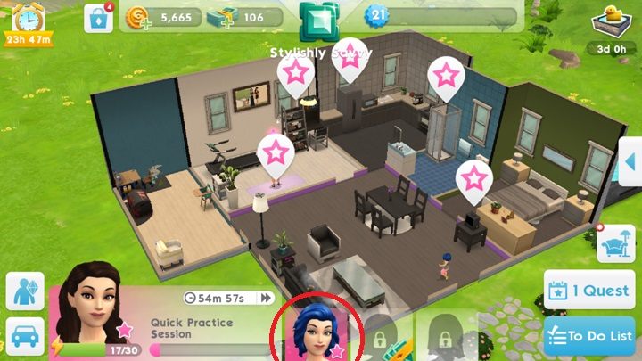 In The Sims Mobile you can switch between sims at any time, even if theyre in different locations - Playing with more than one sim | The life of a Sim - The life of a Sim - The Sims Mobile Game Guide