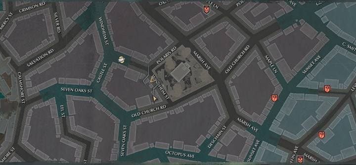 The shop is located in Salvation Harbor, on Windham Street (south of Polaris Road) - Field Research | The Sinking City walkthrough - Side cases - The Sinking City Guide
