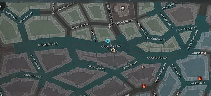 The patients home is located in the same district - the northern part, on Moorland Road, between Higgs Line and Benevolent Tides Road - Field Research | The Sinking City walkthrough - Side cases - The Sinking City Guide