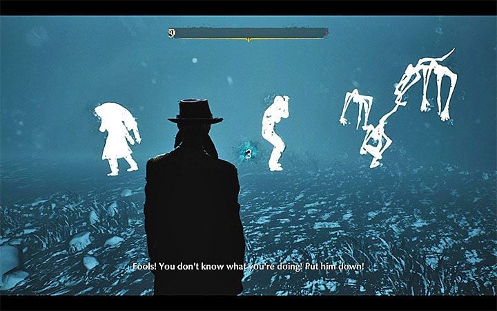 A blue cloud will appear and so you can proceed with the retrocognition - Deal with the Devil | The Sinking City walkthrough - Main cases - The Sinking City Guide