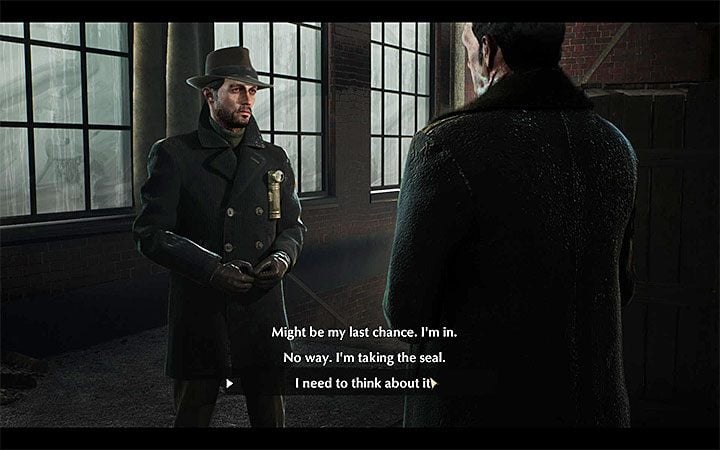 When you return to the first floor of the factory, you will meet Ebernote Blackwood - Deal with the Devil | The Sinking City walkthrough - Main cases - The Sinking City Guide