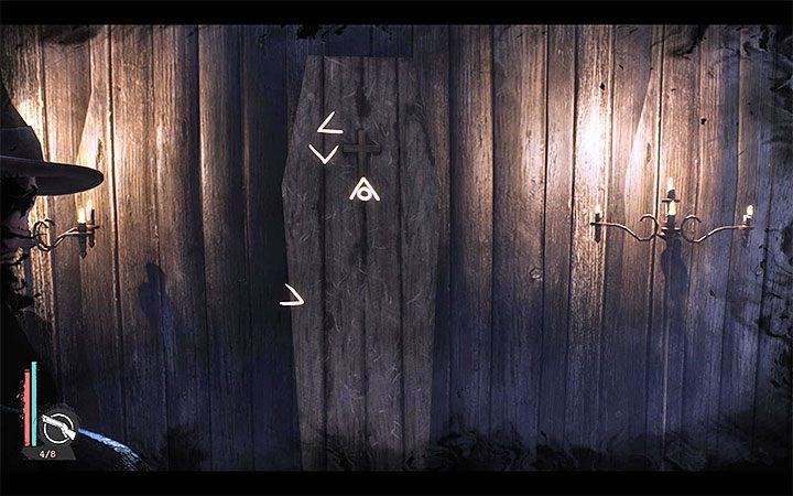 On the first floor, examine the small loot cabinet and find the coffin shown in the picture - Self-Defense | The Sinking City walkthrough - Main cases - The Sinking City Guide