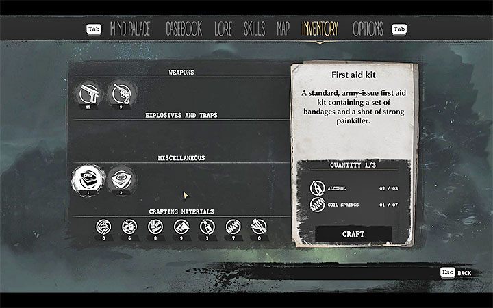 The health of the hero doesnt recover by itself-remember this every time you start a new fight - Starting tips for The Sinking City - Basics - The Sinking City Guide