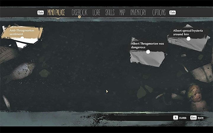 Another novelty is the use of the Mind Palace for the first time, so you can combine the clues into pairs and unlock new deductions - Frosty Welcome | The Sinking City walkthrough - Main cases - The Sinking City Guide