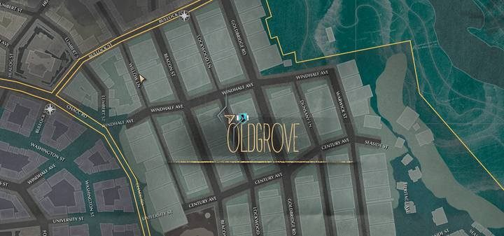The front gate is closed, so you have to move to the property from the north - the proper house can be recognized by the H on the front door (using the Minds Eye) - On the other side of the mirror | The Sinking City walkthrough - Side cases - The Sinking City Guide