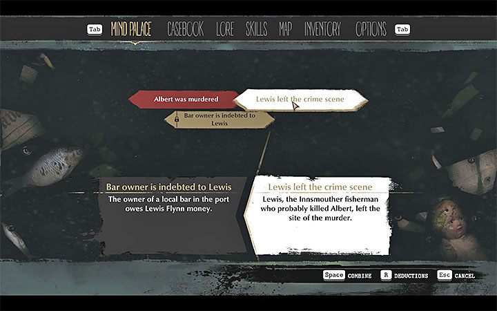 3) Use Mind Palace - it is a separate menu where you can get new tracks and clues - Conduct of investigations in The Sinking City - Basics - The Sinking City Guide