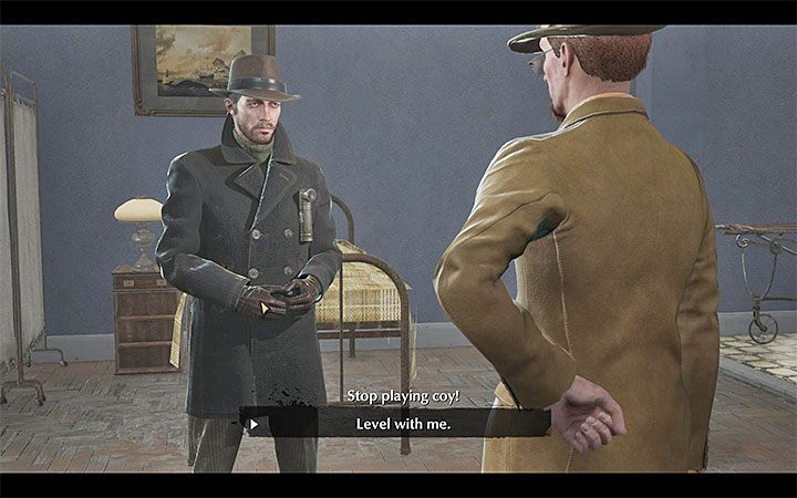 6) Questioning of NPCs - ask NPCs with all possible questions so you can unlock new tracks (e - Conduct of investigations in The Sinking City - Basics - The Sinking City Guide