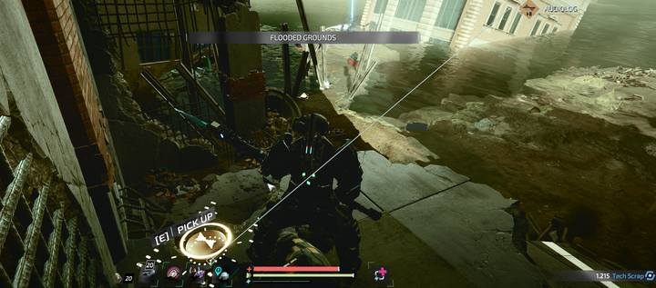 Another collectible can be found in the Flooded Grounds region, behind Paper Street, by the stairs (left) - Port Nixon | Audiologs in The Surge 2 - Audiologs - The Surge 2 Guide