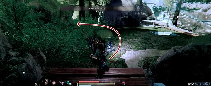 Mustang Hills trail - turn left to a hidden base at the top of the stairs - Gideons Rock | Audiologs in The Surge 2 - Audiologs - The Surge 2 Guide