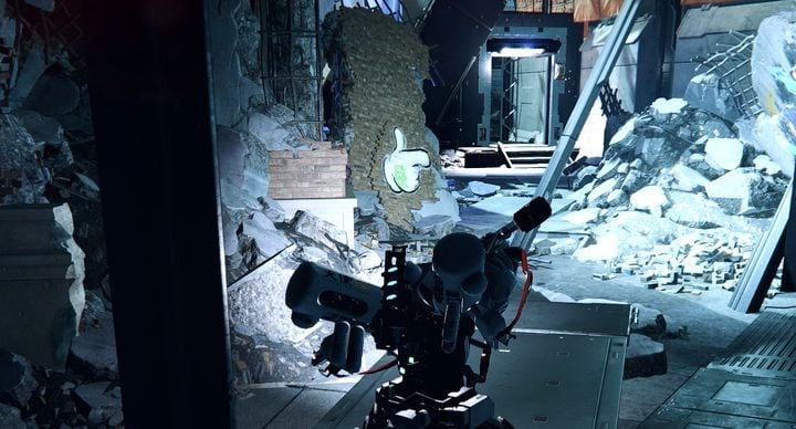 Once you have passed through the building, you should first follow the indications of the white glove painted on the walls: this shortcut will allow you to get closest to MedBay and avoid most enemies in case of death - A. I. D Command - The Lost Child | The Surge 2 Walkthrough - Main story - The Surge 2 Guide