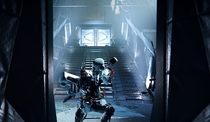 Two guards protect the entrance to the boss arena - A. I. D Command - The Lost Child | The Surge 2 Walkthrough - Main story - The Surge 2 Guide