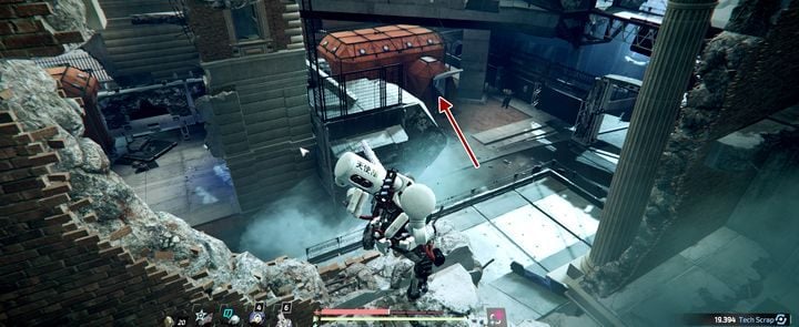 Once you have passed the first ruins in the area of the destroyed city and passed the gate through the canals, you will reach the second zone with a high tower - A.I.D Command | Audiologs in The Surge 2 - Audiologs - The Surge 2 Guide