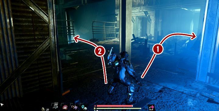 Go upstairs behind the gate, where another opponent is waiting for you - Port Nixon - The Drug Lord | The Surge 2 Walkthrough - Main story - The Surge 2 Guide