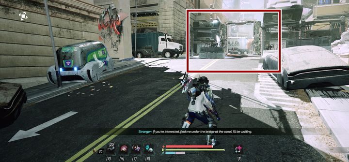 After leaving Seaside Court, head to the main street, where there is a gate guarded by the military - Cloud9 - The Way Of The Hunter | The Surge 2 Walkthrough - Main story - The Surge 2 Guide