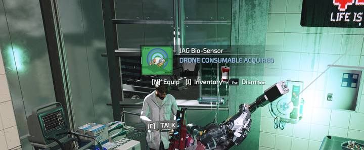 For completing the mission, you will receive a JAG Bio-Sensor (drone module) as a reward and if you request a payment, additional 5,000 tech scrap metal - Private Practice | Side mission in The Surge 2 - Side quests - The Surge 2 Guide