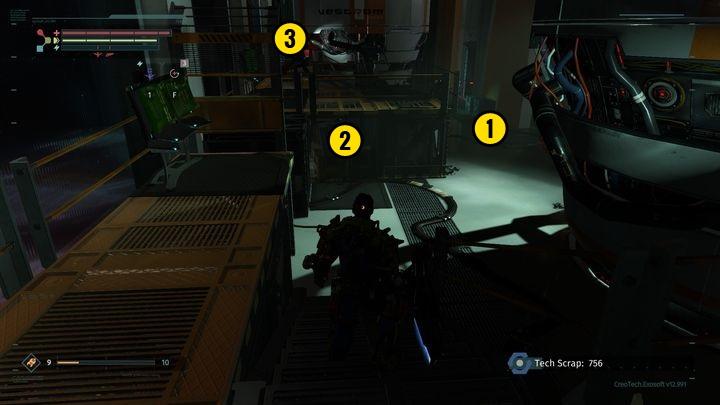 Go down and you will reach the place presented in the screenshot - Central Production B | The Surge Walkthrough - Walkthrough - The Surge Game Guide