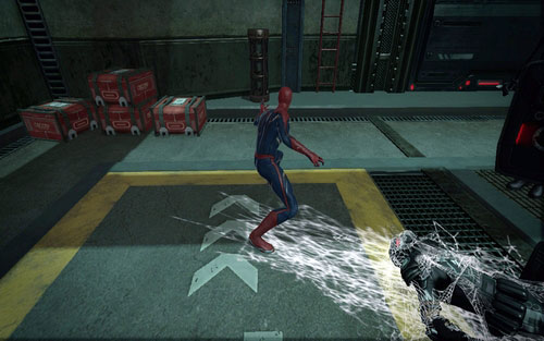 It's easiest to eliminate them by using the tanks by the walls (RB) - Chapter 07 - Spidey to the Rescue - Walkthrough - The Amazing Spider-Man - Game Guide and Walkthrough