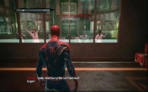 With the last machine destroyed, you will be moved to the location with the imprisoned scientists - Chapter 07 - Spidey to the Rescue - Walkthrough - The Amazing Spider-Man - Game Guide and Walkthrough