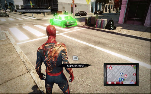 Approach a police car and press Y to begin a car chase - List of missions - Challenges - The Amazing Spider-Man - Game Guide and Walkthrough