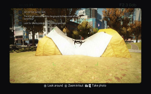 A sunken tent standing in the park - Photo articles - Challenges - The Amazing Spider-Man - Game Guide and Walkthrough