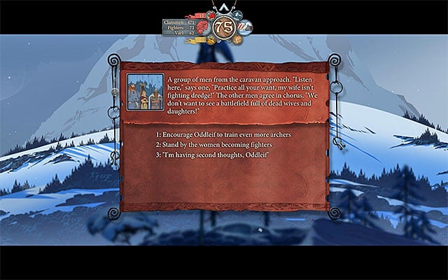 Supporting Oddleifs action will let you strengthen the caravan - The more important decisions | Lists - Lists - The Banner Saga Game Guide