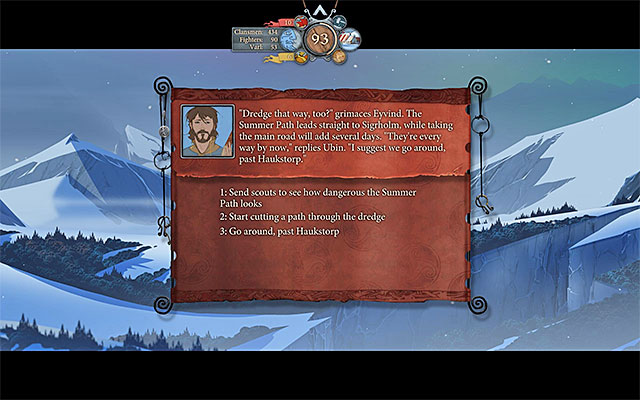 It is best to ignore the monsters or fight, at most, one battle - The more important decisions | Lists - Lists - The Banner Saga Game Guide