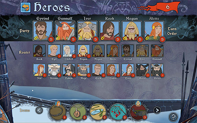 In later chapters your party will grow, letting you change the people in it more often. - Managing the whole party | Character development - Character development - The Banner Saga Game Guide