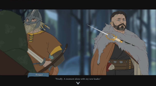 With time, Rugga will gave conversations with you.. He will also accompany you in your journey, but not as a hero. - Journey to Ormsdalr | Chapter 8 - Chapter 8 - The Banner Saga 2 Game Guide