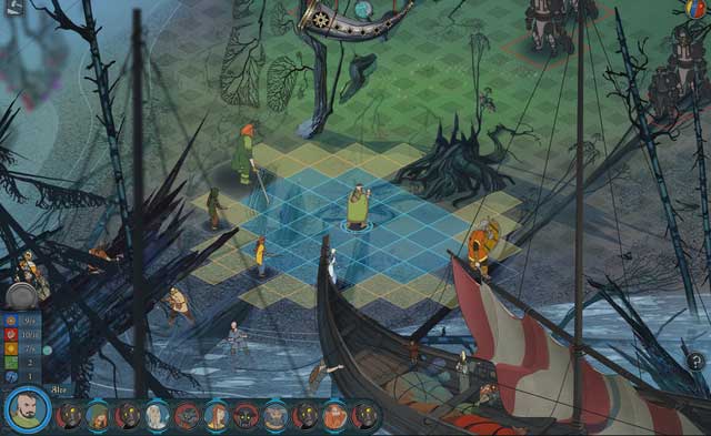 Use elements of the surroundings. By using the tree, you can lock the big opponent in place. - Journey to Ormsdalr | Chapter 8 - Chapter 8 - The Banner Saga 2 Game Guide