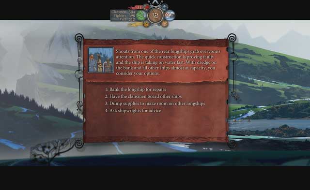 The river ends in a waterfall and therefore, you should expect loses in men and supplies - Journey to Ormsdalr | Chapter 8 - Chapter 8 - The Banner Saga 2 Game Guide