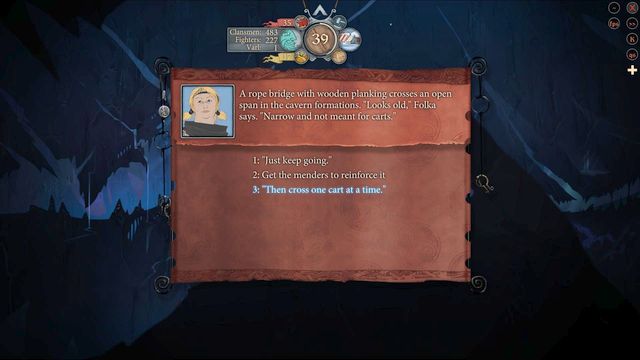 You shouldnt take the risk at the bridge. - The underground journey | Chapter 11 - Chapter 11 - The Banner Saga 2 Game Guide