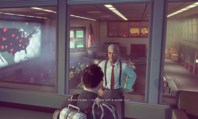 After collecting all necessary information, return and report to director Faulke - Base Visit III - Walkthrough - The Bureau: XCOM Declassified - Game Guide and Walkthrough