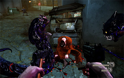 You might test Eat Hearts right away on a dead bandit found nearby - Payback - p. 2 - Walkthrough - The Darkness II - Game Guide and Walkthrough