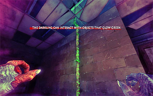 Whether you decided to attack the second guard or bypass him, go to straight to the door you were passing by before and interact with a tube marked with green, getting to the attic - Strong Silent Type - p. 1 - Walkthrough - The Darkness II - Game Guide and Walkthrough